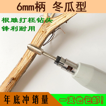 6mm handle diameter high-speed drill electric grinding drill bit wood carving root carving knife high-speed steel electric carving tool wax melon type