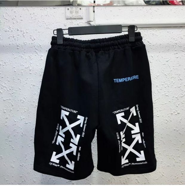 Off18 new owfoff - hổ trắng văng mực phun chữ đôi mũi tên quần short ow nam và nữ quần giản dị quần áo nam đẹp