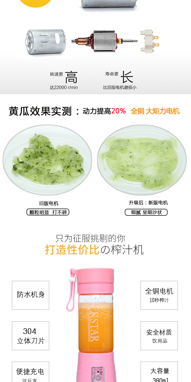 máy xay kinosun x2000 Máy ép trái cây đa chức năng Mini Juice Cup tiện dụng Điện nước ép trái cây Cup có thể sạc lại Cup máy xay cầm tay panasonic