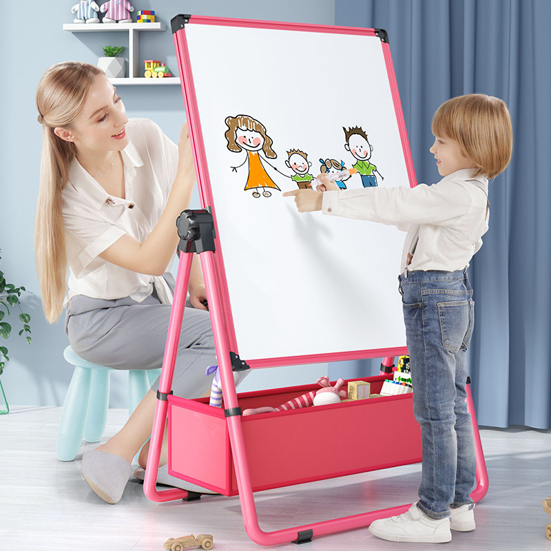 Young children's drawing board small blackboard home bracket type magnetic dustless whiteboard easel can wipe baby writing graffiti