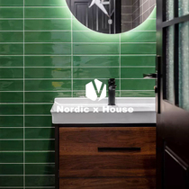 One brick one world macaron net small white brick Kitchen wall brick 300x600 dark green bathroom balcony tile