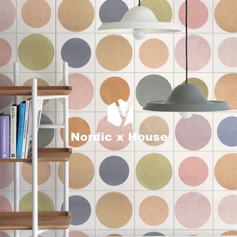 Nordic modern colorful dot dream foam retro wood grain tile kitchen powder room flower tile 200
