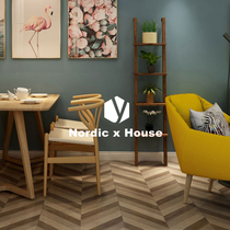 Fish bone wood grain brick Nordic Japanese herringbone antique brick dining room living room dining room imitation solid wood floor tiles
