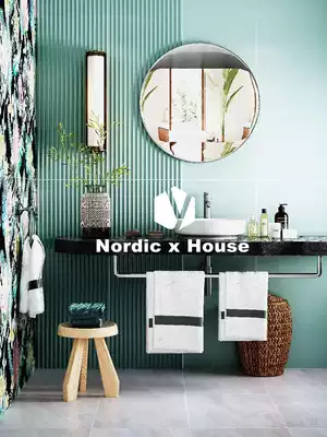 One brick one world macarons ins kitchen Nordic dressing room toilet wall brick color 300x600 antique tile tile