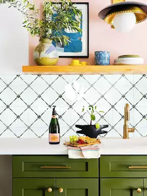 Nordic retro leather grain bed and breakfast tile wall and floor tile Dining room powder room non-slip brick balcony flower tile 200200