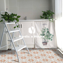 Simple color terrazzo non-slip floor tiles balcony bathroom tile kitchen restaurant antique flower brick 400x400