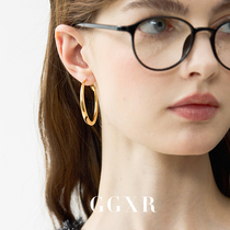 GGXR Ginger Research Recommended Hollow Hoop Metal Large Ring Earrings Without Ear Clips Without Dropping Color Superior Ear Rings