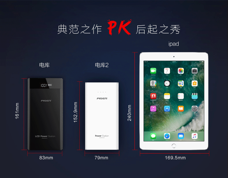 Pisen Pinsheng 20000 mAh sạc kho báu Chonghua cho điện thoại di động oppo vivo phiên bản sạc nhanh điện thoại ts-d199 dung lượng lớn 20.000 màn hình chờ kỹ thuật số