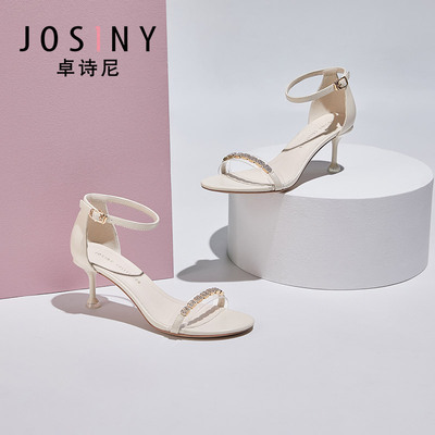 卓诗尼2020新款水钻潮气质凉鞋