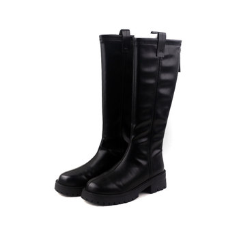 Jinbaichuan autumn and winter new women's boots women's high boots round toe double ears back zipper thick heel korean fashion knight boots