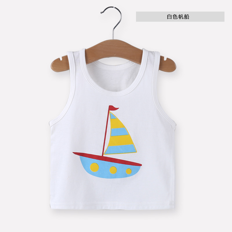 Bé nhỏ vest trẻ em bông mùa hè mỏng bé không tay đầu T-shirt 1 cậu bé và cô gái áo giáp mùa hè váy phim hoạt hình.