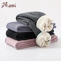 Top melon melon children beating underpants girl autumn winter cashmere splicing workover pants Coloured thread collection foot pure cotton long pants
