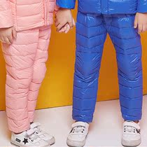 New small and small childrens down pants liner pants children light and thin male baby white duck suede winter girl not running down