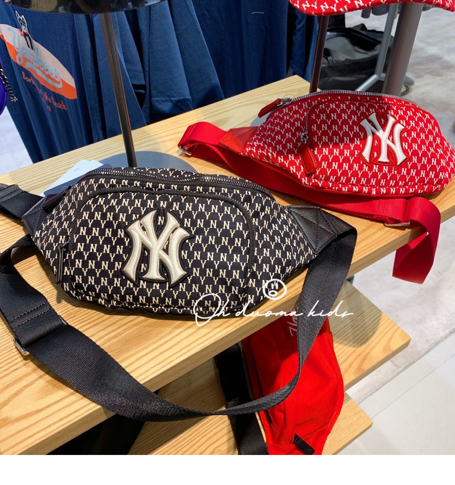Một phần trong kho MLB Hàn Quốc hợp tác hạn chế thiết kế gạch hipster / túi mũ bóng chày / xiên - Túi 	túi đeo hông adidas