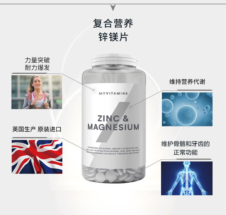 临期产品Myvitamins进口zma锌镁片