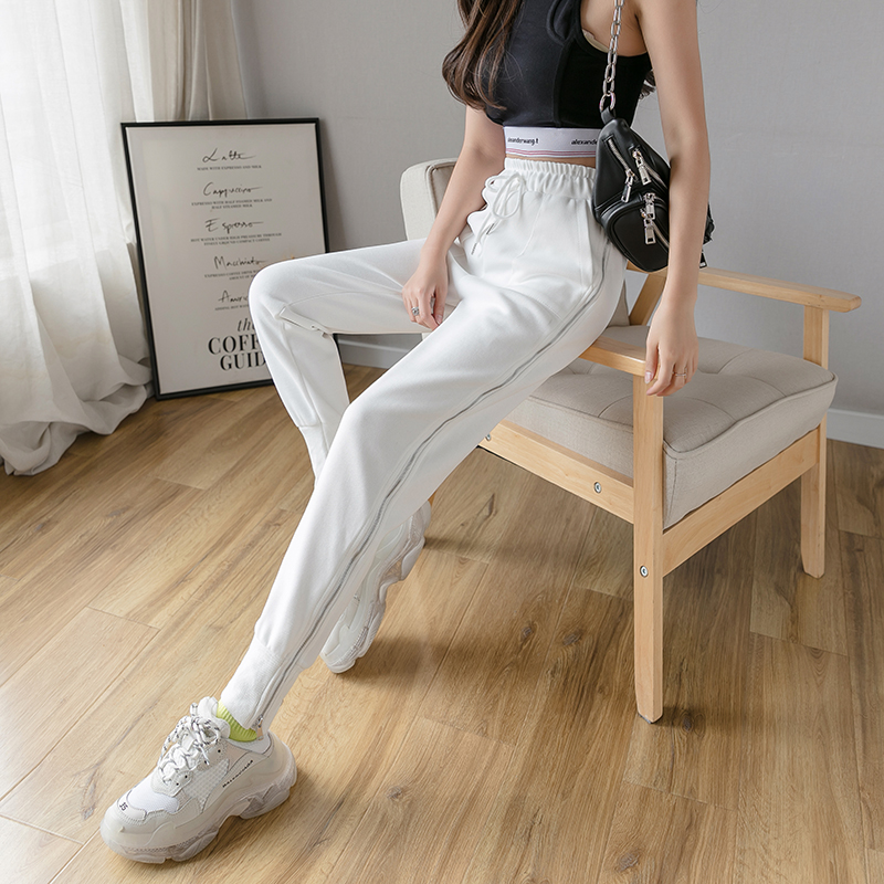 Early autumn pure cotton Korean version of the new waist sports pants ninth pants pants