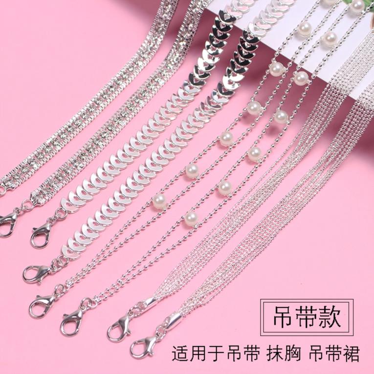 Harness Chain Sub Shoulder Strap Pendant With Skirt Accessories Smear Outside Wearing Open-shoulder Fashion Metal Water Drill Bra Hood Invisible Strap