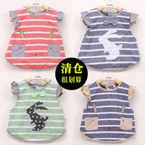 Summer baby cotton meal waterproof vest bib cover-up Spit-proof milk supplement bib baby lace-up apron