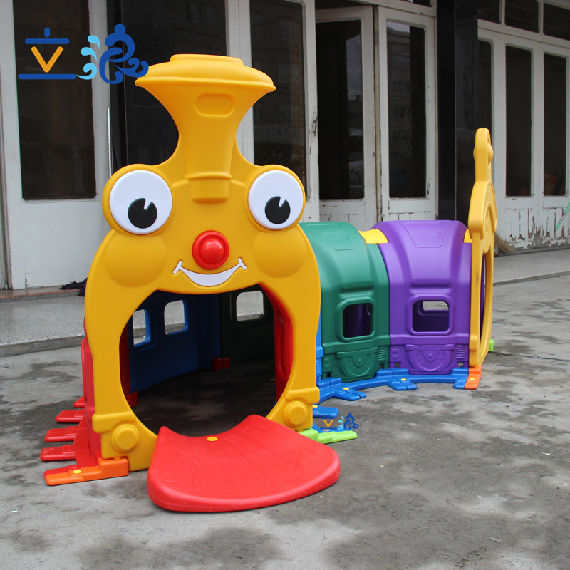 Kindergarten drilling hole toy elf tunnel crawling happy caterpillar little train indoor amusement equipment