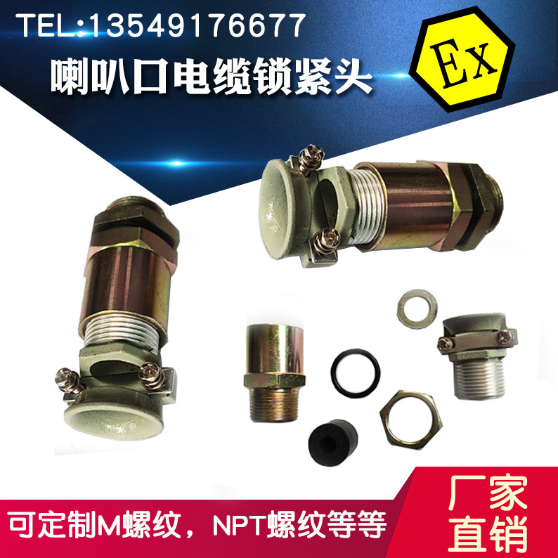 Explosion-proof gland head cable locking clamp sealing joint stuffing box wiring hopper anti-pull-off device with bell mouth - Taobao