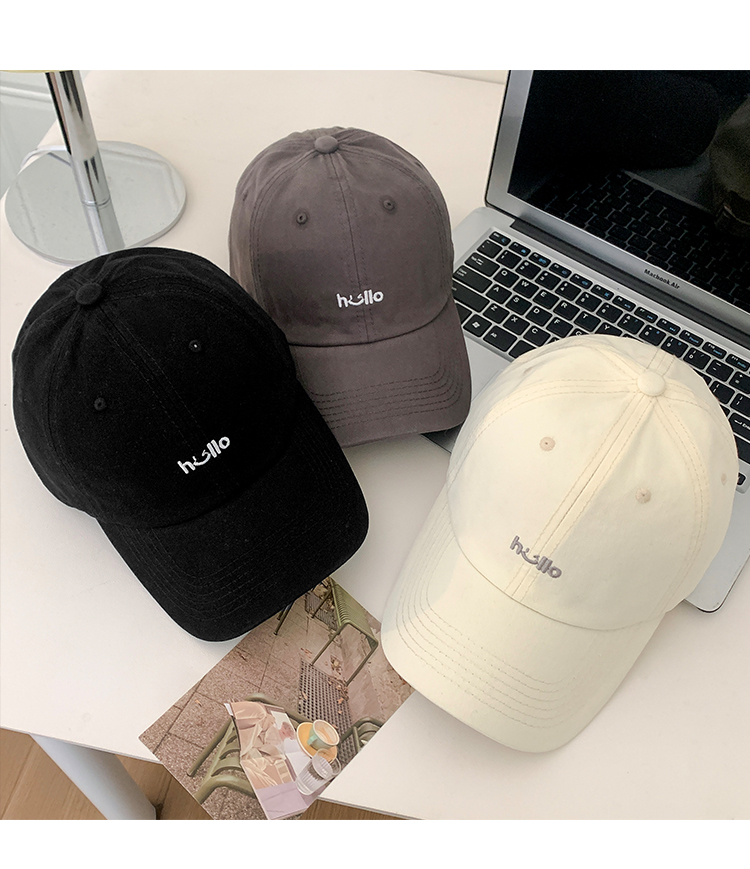 Letter Baseball Cap Women's Simple Versatile Big Head Cap Wide Brim Soft Top_voghion.com