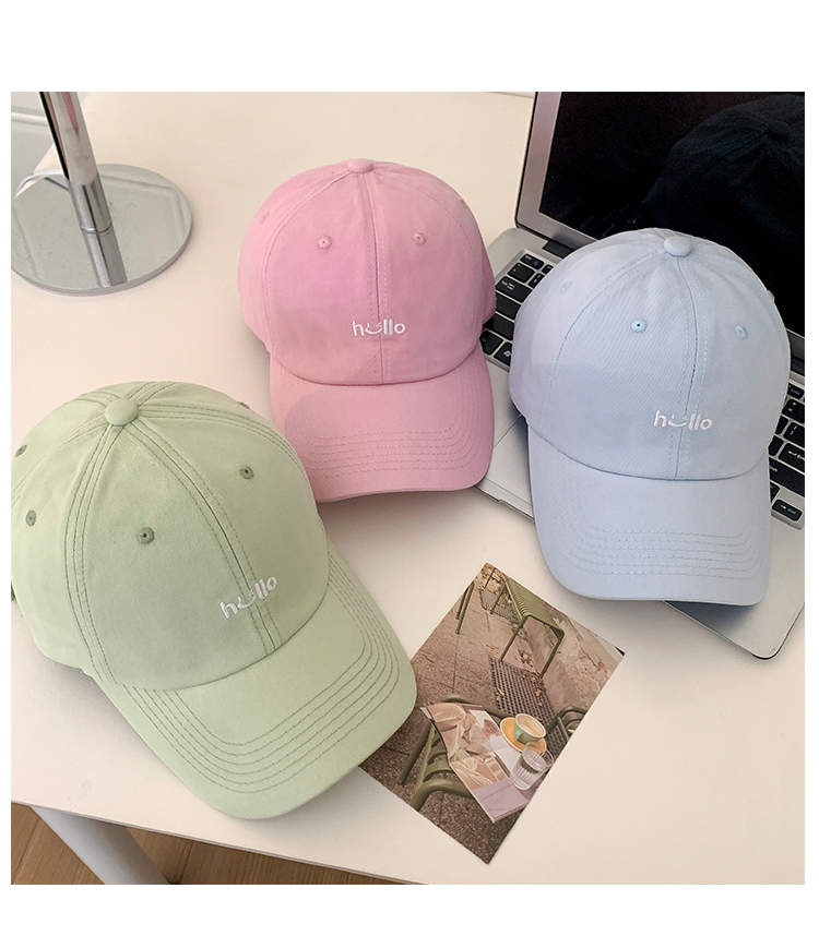 Letter Baseball Cap Women's Simple Versatile Big Head Cap Wide Brim Soft Top_voghion.com