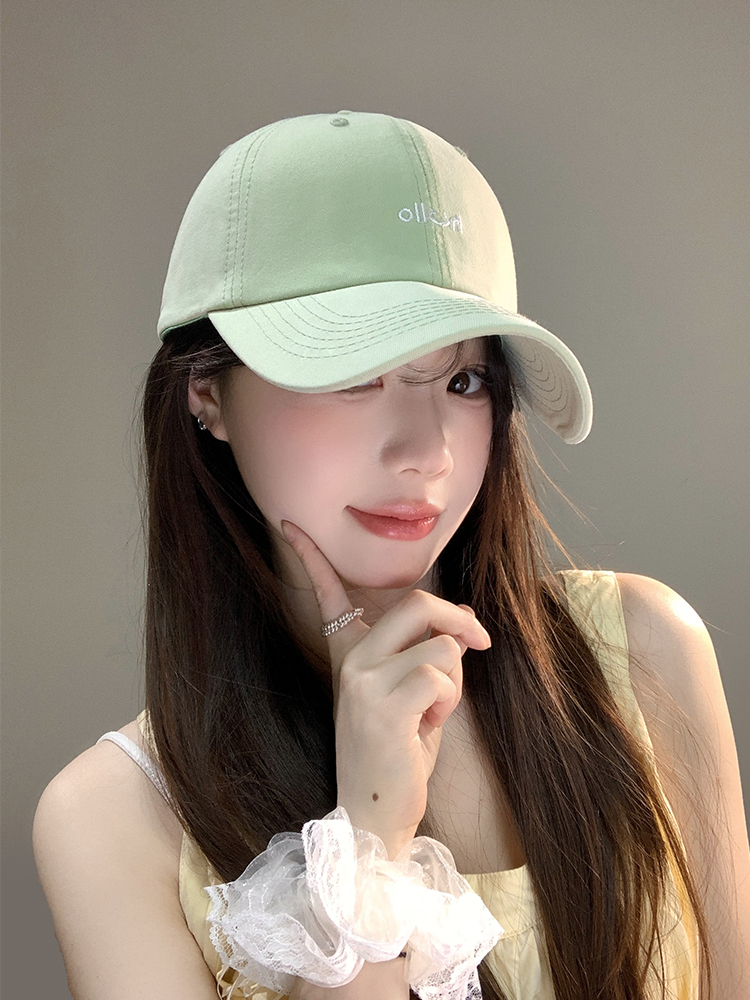 Letter Baseball Cap Women's Simple Versatile Big Head Cap Wide Brim Soft Top_voghion.com
