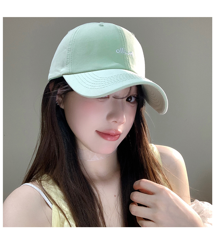 Letter Baseball Cap Women's Simple Versatile Big Head Cap Wide Brim Soft Top_voghion.com