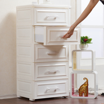 European style large drawer storage cabinet baby wardrobe plastic storage baby childrens clothes White small cabinet