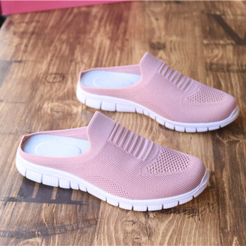Spot Female semi - drag casual shoes mesh air soft soles comfortable shock and slip to the home shoes