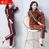 Spring Autumn Ice Silk Casual Tandem Hat Knit Suit 2020 New Womens Dress Foreign Air Fashion Temperament Sport Two Sets