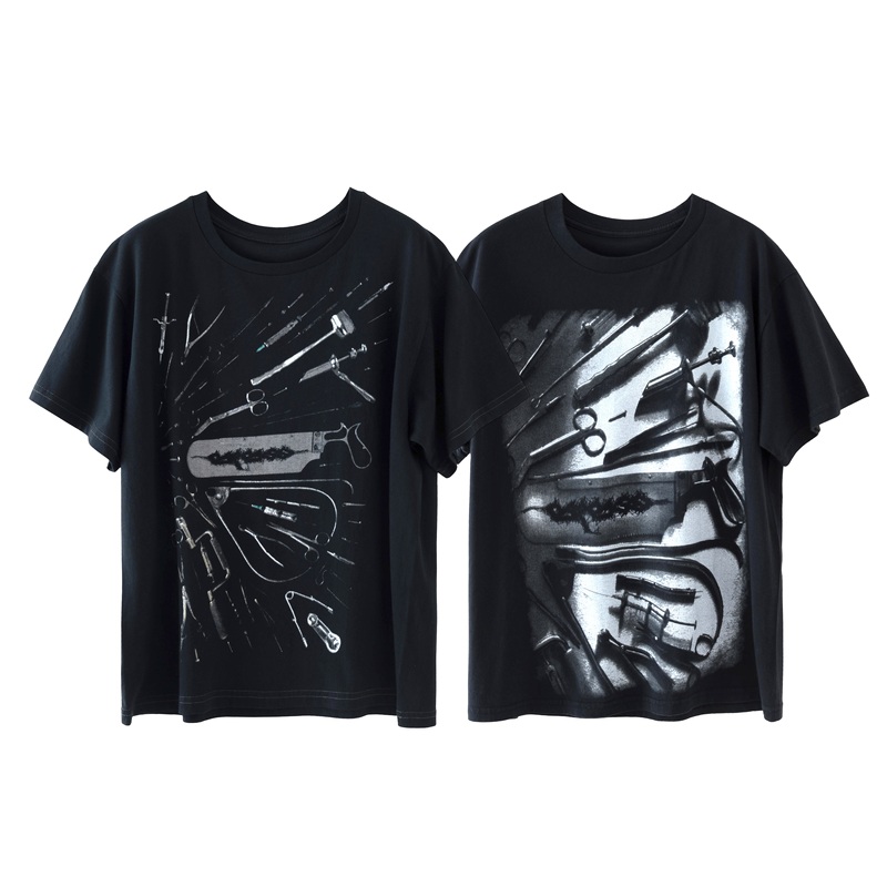 Oriental Dragon Sama Visual Style Emoboy Carcass Surgical Instrument Metal Band Short-Sleeve Slim Fit Oriental Dragon Sama Visual Style Emoboy Carcass Surgical Instrument Metal Band Short-Sleeve Slim Fit