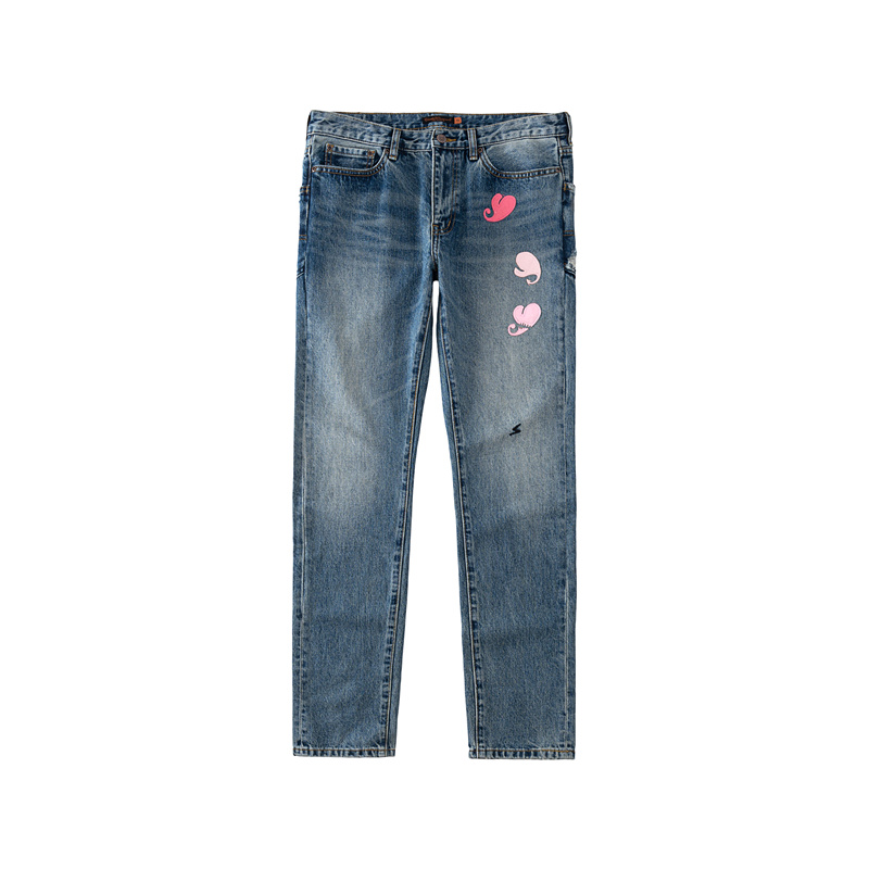 Oriental Dragon Sama Undercover05Ss Heart Patch Blue Washed Slim Fit Jeans Oriental Dragon Sama Undercover05Ss Heart Patch Blue Washed Slim Fit Jeans