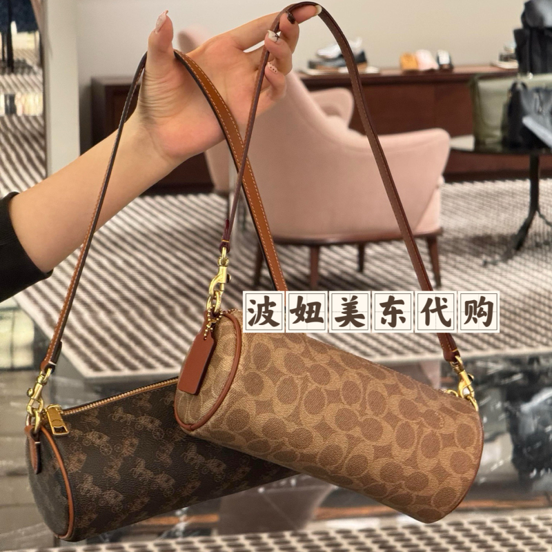 【Authenticity Guaranteed】Coach Pen Holder Bag Barrel Cylindrical Shoulder Bag Crossbody Bag Multi-Color and Multi-Style Handbags