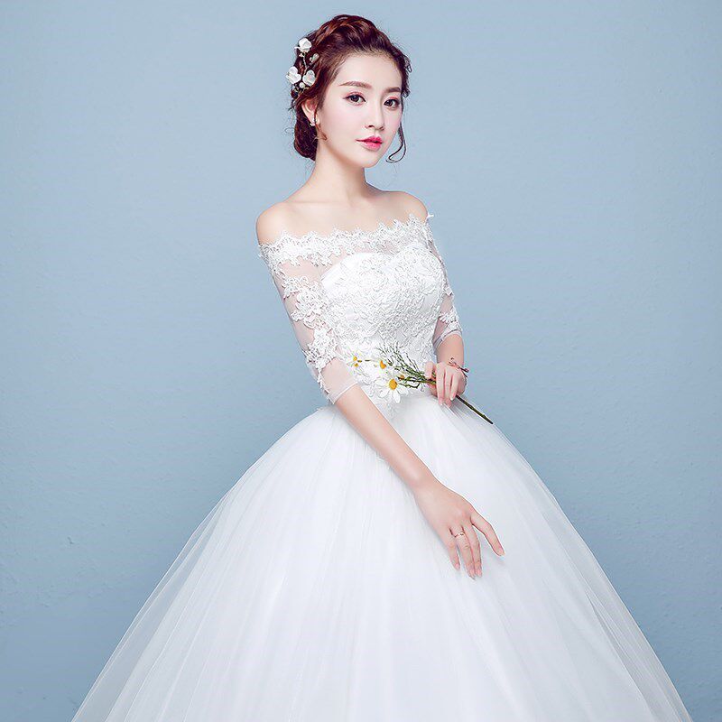 2018 new pattern bride Wedding dress Sleeve Korean Edition Bandage Qi wedding Self cultivation Show thin Aesthetic lacein the Women's clothing/Boutique , Wedding/Cheongsam/Formal dress , Wedding  category - from Buy2taobao.com to provide professional Taobao agent buy service