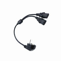 Ultra-short one-to-two-pin power cord pure copper desktop host computer short one-to-two-pin power cord 0 5 meters