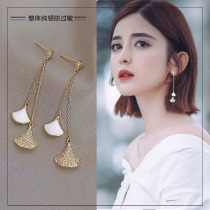 Earrings 2021 new trendy net red high-end temperament full diamond tassel long earrings high-end earrings female niche