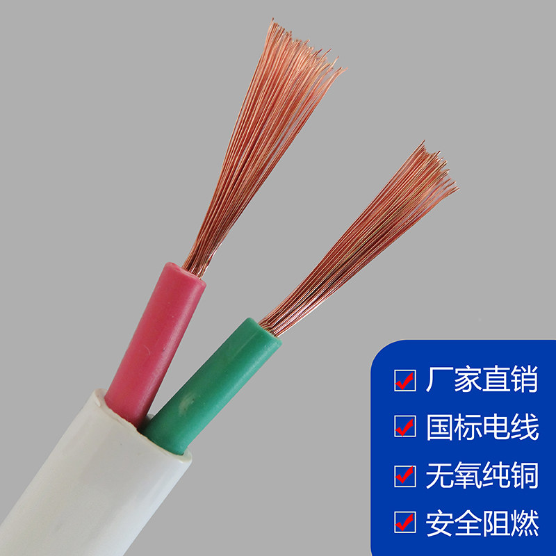National Label pure copper wire copper core RVV2 core 0 75 1 1 5 2 5 4 squared household soft wire jacket power cord