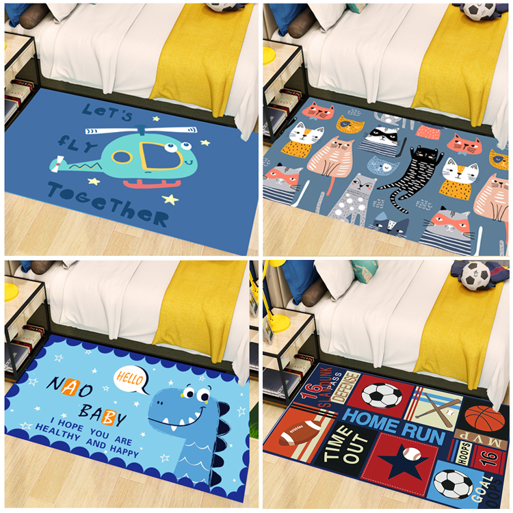 Thảm trẻ em đầu giường thảm hoạt hình dễ thương thảm sàn nhà bò mat mẫu giáo trẻ em thảm sàn có thể được giặt - Thảm sàn