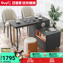 Kongfu Tea Desk Balcony Mobile Tea Table Modern Minima Home Light Lavish Tea Table Small Tea Table Rotating Fire Stone Tea Car