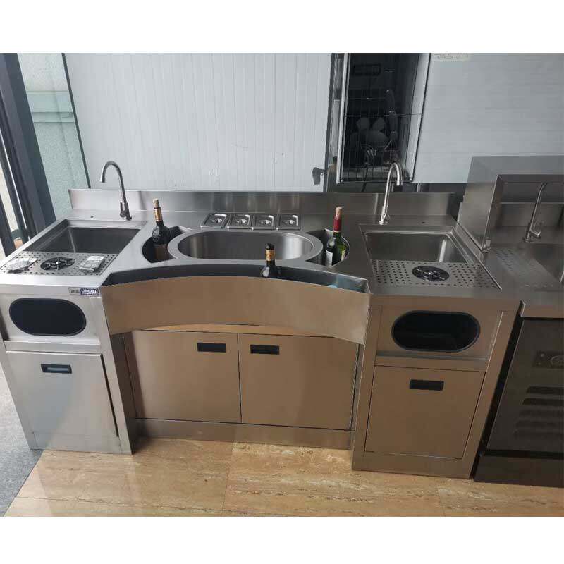 Stainless Steel Wine Conditioning Taverine Wine Cabinet Bar KTV Operating Table Bar Table Commercial Wine Bench Customised