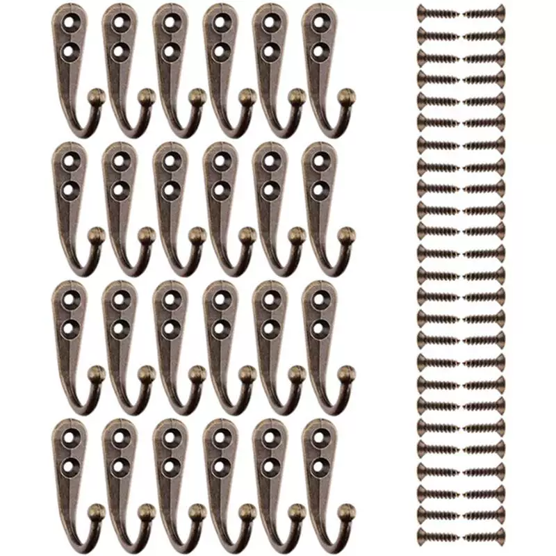 24 Pieces Coat Hooks Single Wall Mounted Robe Hook Vintage H