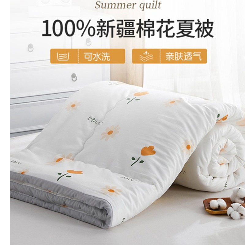 Bai's love for Xinjiang pure cotton summer cool quilted by air conditioning by summer thin Spring and autumn quilts for single children Summer quilted by machine
