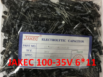 JAKEC new aluminum electrolytic capacitor 35V100UF 35v 100UF 6*11 1000PCS Pack = 41 yuan