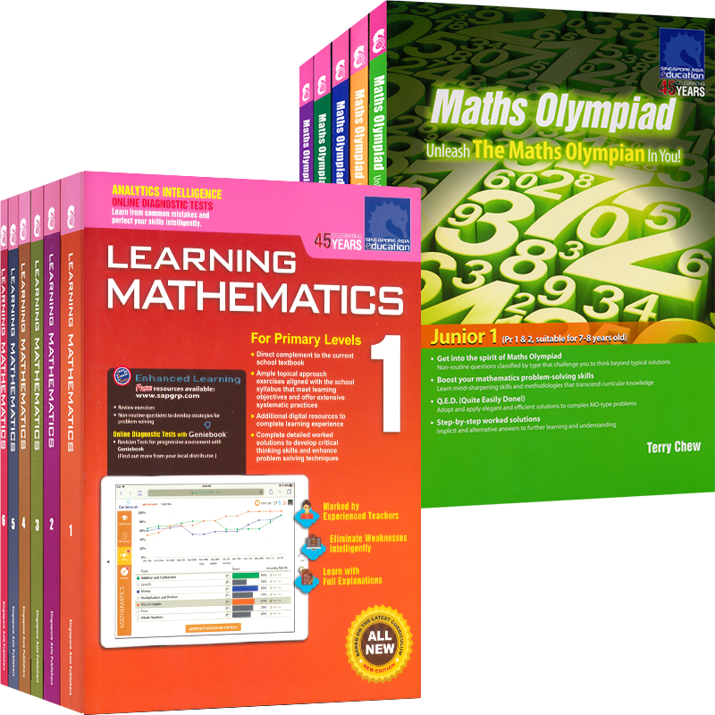SAP英文数学练习册新加坡奥数儿童书籍1-6年级数学套装英文原版进口教材