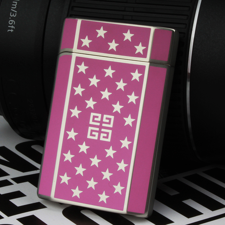 Japan Genuine Givenchy Givenchy Lighter Electronic Open Flame Pink Rose Red Paint Personality Outdoor Simplicity