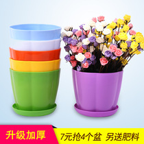 Long vine Small raspberry garden small flower pot Fortune Tree pot medium pot Large roof orange round vegetable pot Green