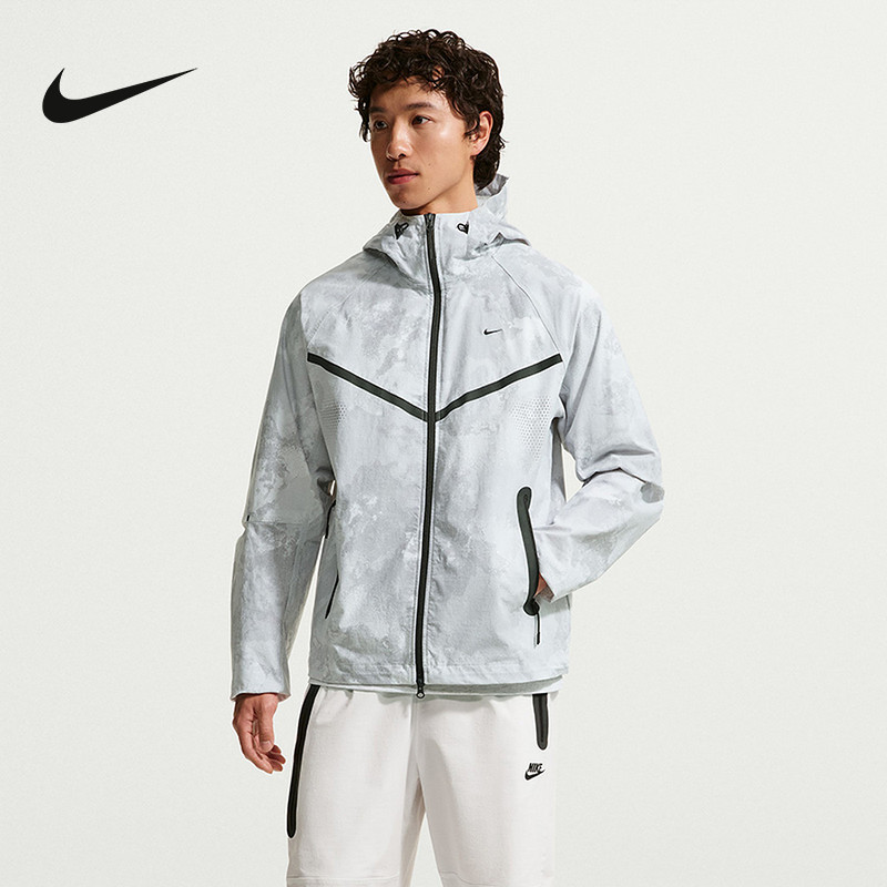 Nike Men's Jacket 2026 Summer New Camouflage Print Woven Hooded Sports Jacket If1334-043