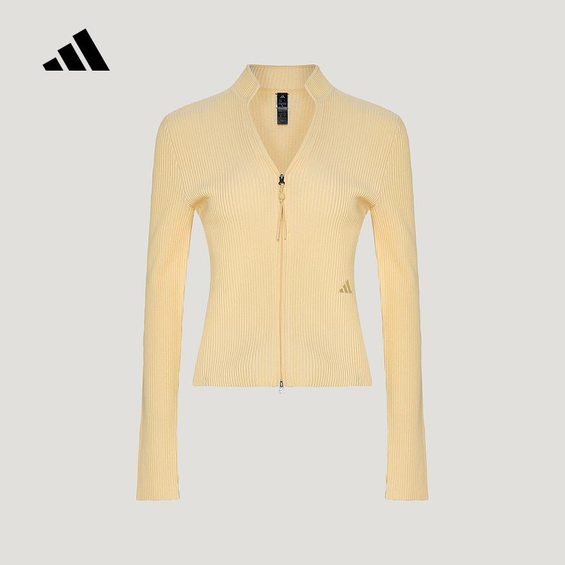 Adidas Adidas Soft and Luxurious Series Jacket with Two-Way Zipper Women's Slim Fit V-Neck Knitted Jacket Kx0302