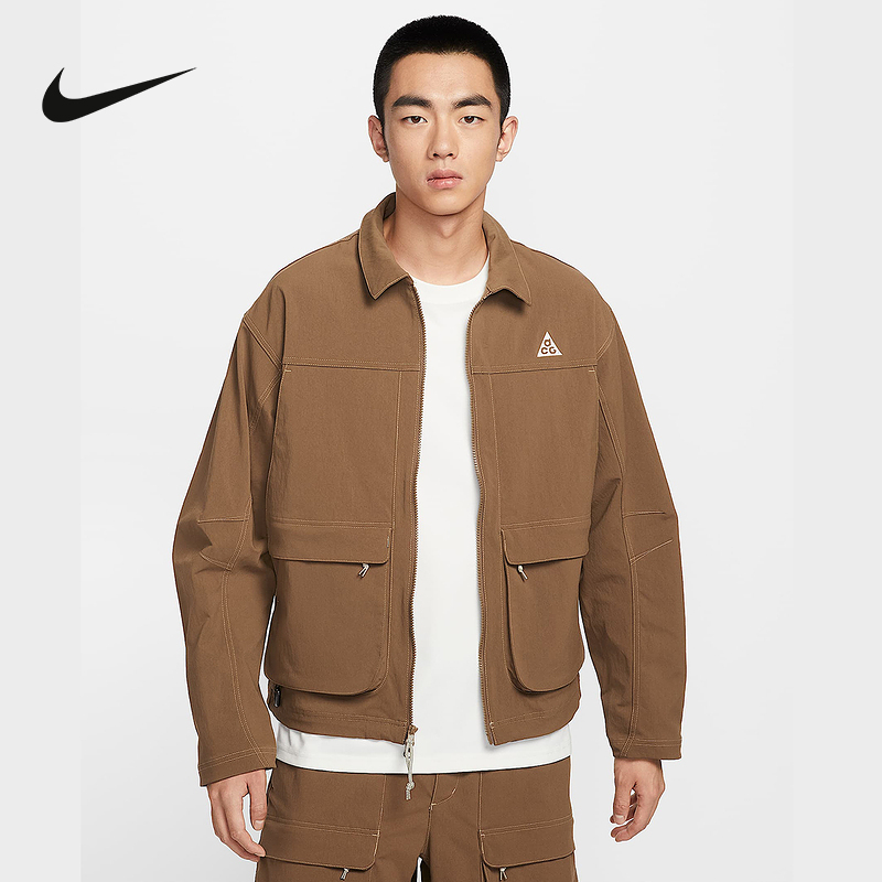 Nike Acg Men's Outdoor Water-Repellent Jacket Autum Loose Embroidered Work Jacket Hv0599-235